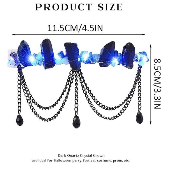 Black Festival Light Up Tiara Crown - Picture 4 of 8